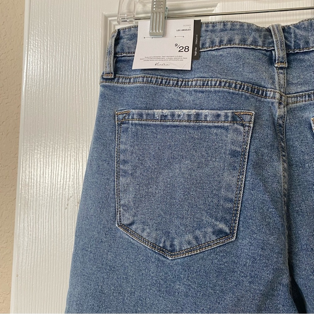 Kancan Womens Size 28” Double Fringe High Rise Straight Fit Med Wash Jeans NWT! - Picture 10 of 16